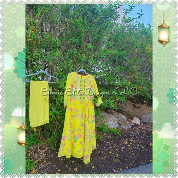 Wishful Womens Georgette Blend- Handwork Kurti With Legging- Party Wear Dress - Picture 5 of 10